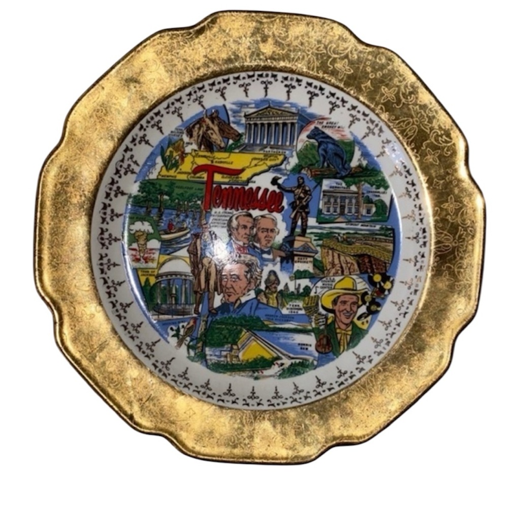 Tennessee & Floral Emblems of Canada Antique Collector Wall Plates Set of 2 - Picture 3 of 6